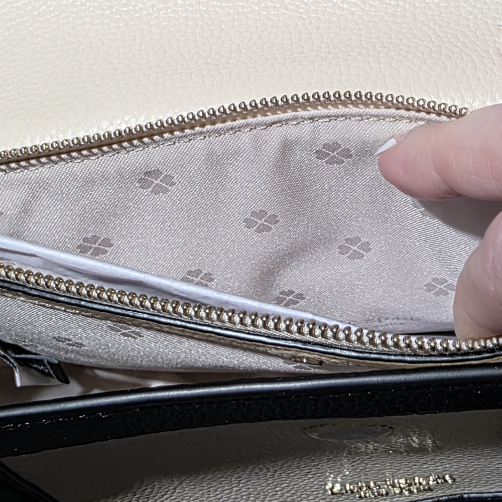 Kate Spade Knott Colorblock Pebbled Medium Leather Saddle Bag--Milk Glass Multi - Picture 10 of 13